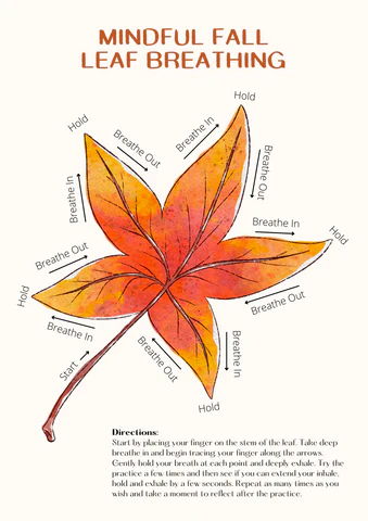 Mindful fall leaf breathing printable