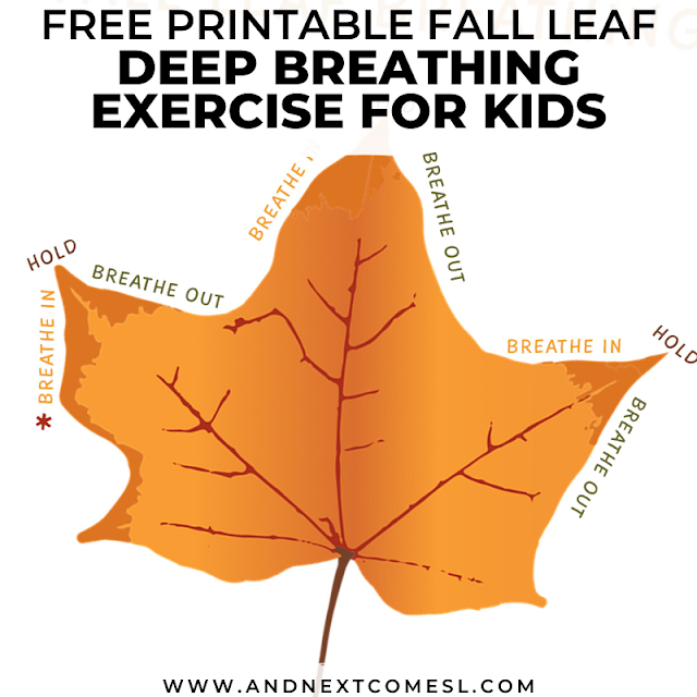 Fall leaf deep breathing exercise for kids