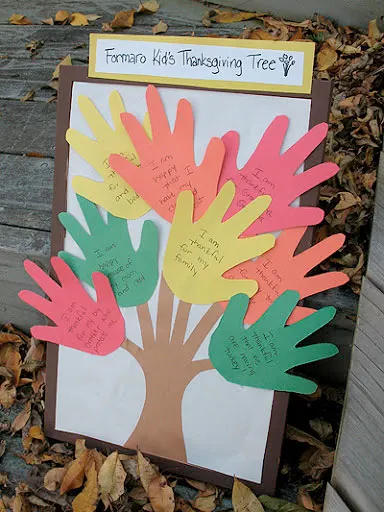 Handprint gratitude tree craft
